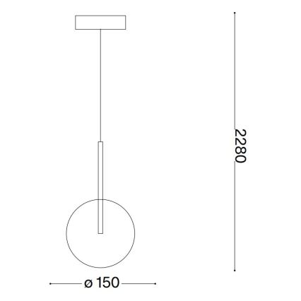 Ideal Lux - Lámpara LED colgante EQUINOXE 1xG4/2W/230V diá. 15 cm latón/transparente