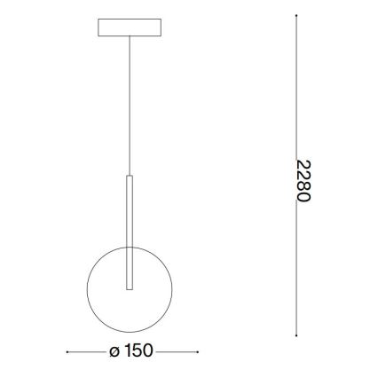 Ideal Lux - Lámpara LED colgante EQUINOXE 1xG4/2W/230V diá. 15 cm latón/transparente