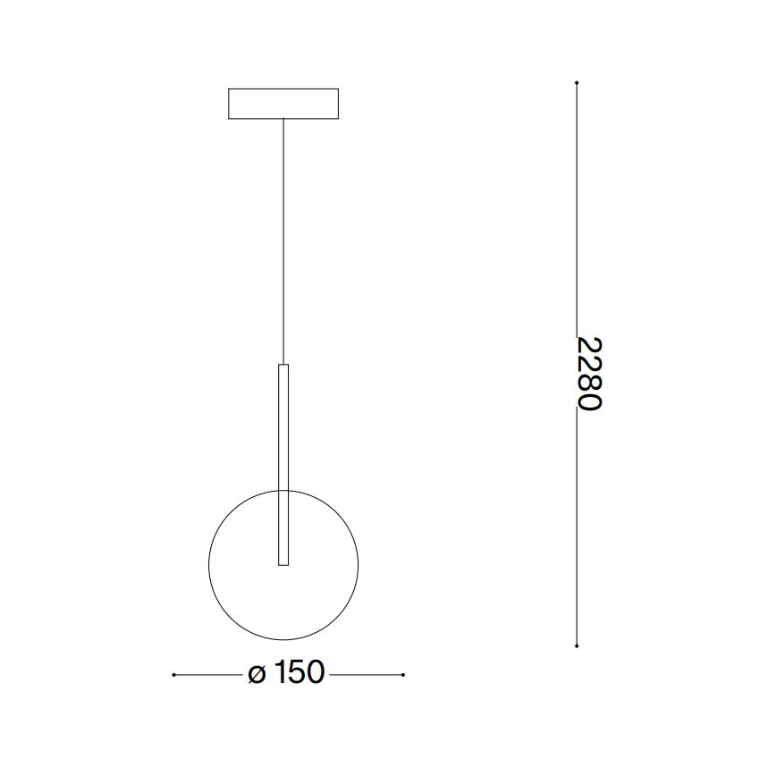 Ideal Lux - Lámpara LED colgante EQUINOXE 1xG4/2W/230V diá. 15 cm latón/transparente