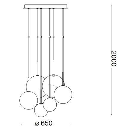 Ideal Lux - Lámpara LED colgante EQUINOXE 6xG4/2W/230V diá. 65 cm cromo brillante/transparente