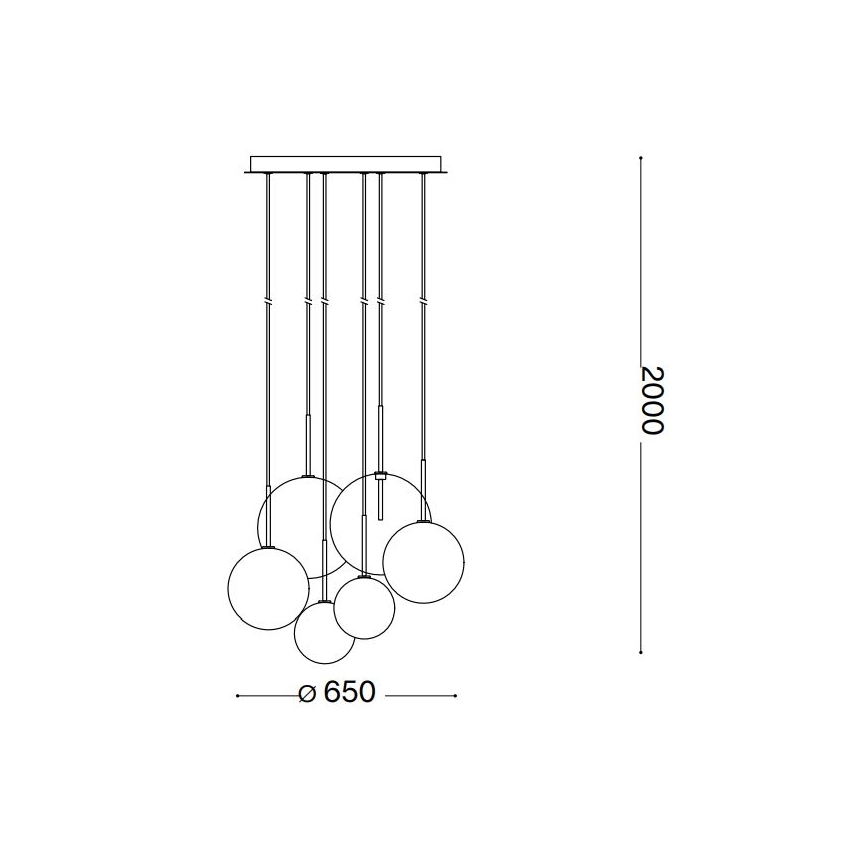 Ideal Lux - Lámpara LED colgante EQUINOXE 6xG4/2W/230V diá. 65 cm latón/ahumado