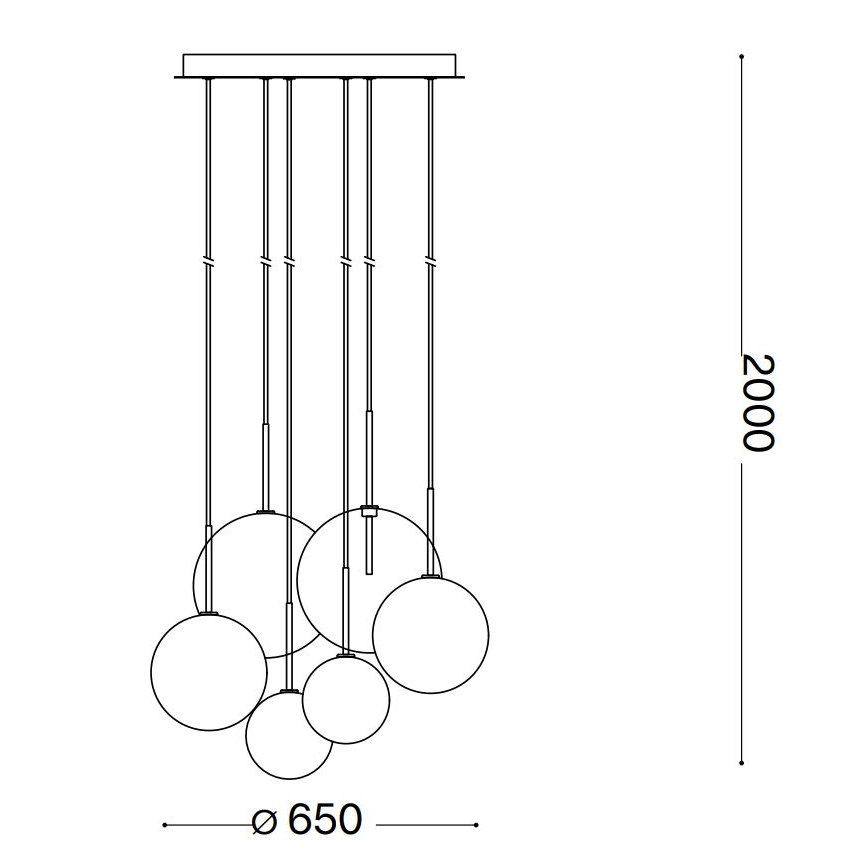 Ideal Lux - Lámpara LED colgante EQUINOXE 6xG4/2W/230V diá. 65 cm latón/transparente