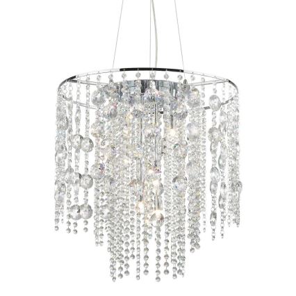 Ideal Lux - Lámpara LED de cristal colgante EVASIONE 10xG9/3W/230V diá. 51 cm cromo brillante