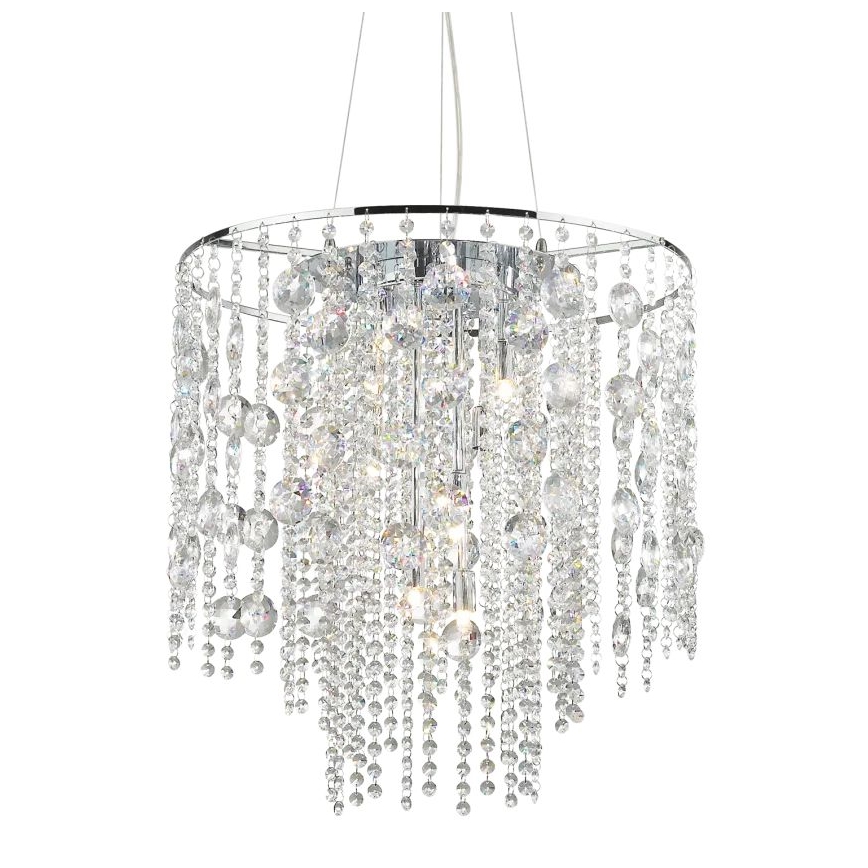 Ideal Lux - Lámpara LED de cristal colgante EVASIONE 10xG9/3W/230V diá. 51 cm cromo brillante