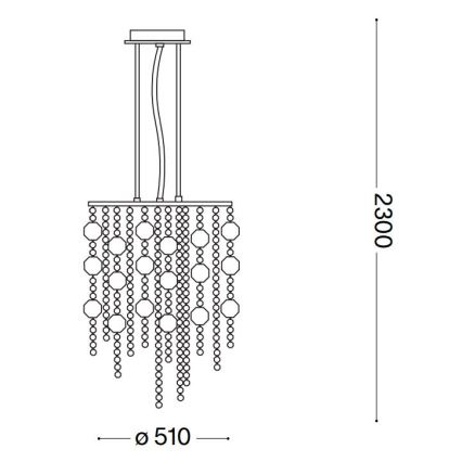 Ideal Lux - Lámpara LED de cristal colgante EVASIONE 10xG9/3W/230V diá. 51 cm cromo brillante
