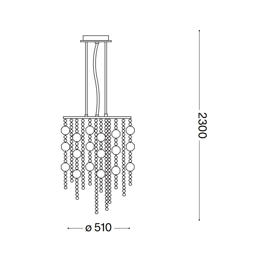Ideal Lux - Lámpara LED de cristal colgante EVASIONE 10xG9/3W/230V diá. 51 cm cromo brillante