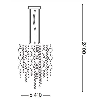 Ideal Lux - Lámpara LED de cristal colgante EVASIONE 8xG9/3W/230V diá. 41 cm cromo brillante