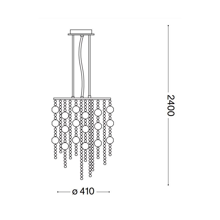 Ideal Lux - Lámpara LED de cristal colgante EVASIONE 8xG9/3W/230V diá. 41 cm cromo brillante