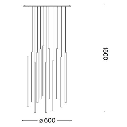 Ideal Lux - Lámpara LED colgante FILO LED/25W/230V latón