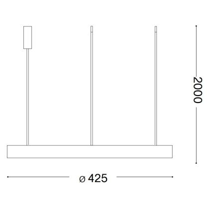Ideal Lux - Lámpara LED colgante GEMINI LED/38W/230V diá. 42,5 cm CRI 90 negro