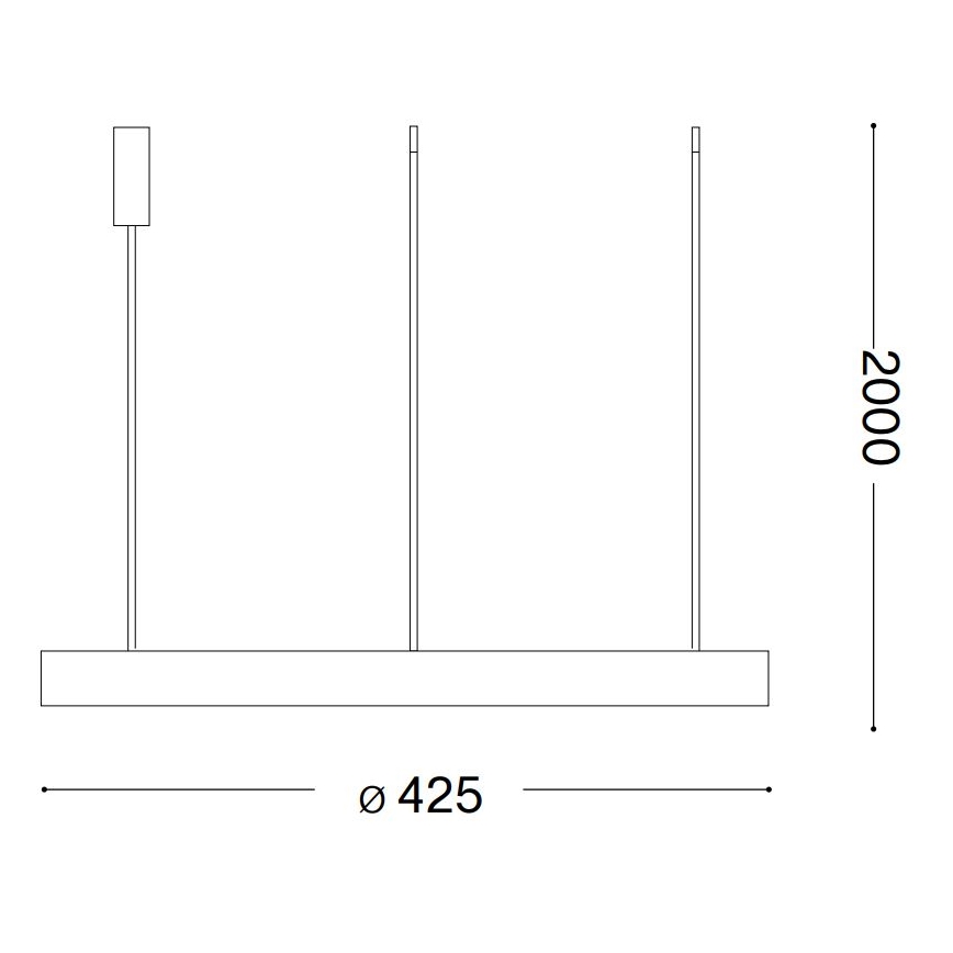 Ideal Lux - Lámpara LED colgante GEMINI LED/38W/230V diá. 42,5 cm CRI 90 negro