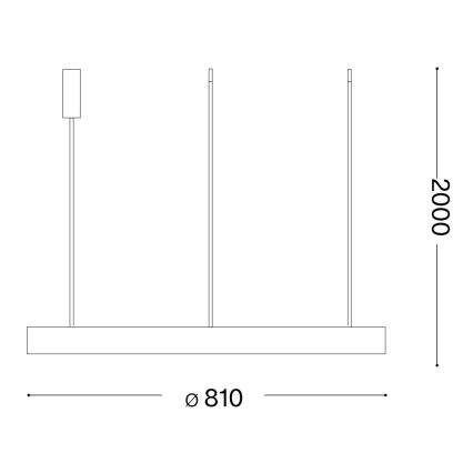 Ideal Lux - Lámpara LED colgante GEMINI LED/59W/230V diá. 81 cm CRI 90 dorado
