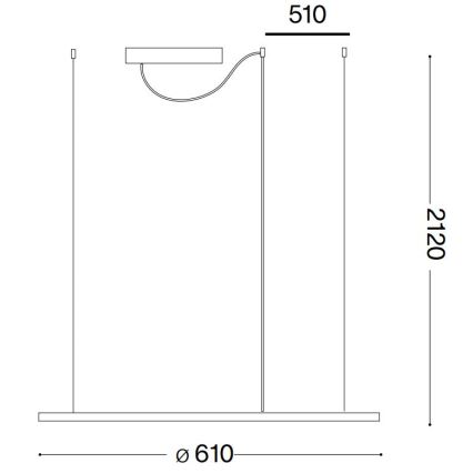 Ideal Lux - Lámpara LED colgante HULAHOOP LED/28W/230V 3000K diá. 61 cm CRI 90 blanco