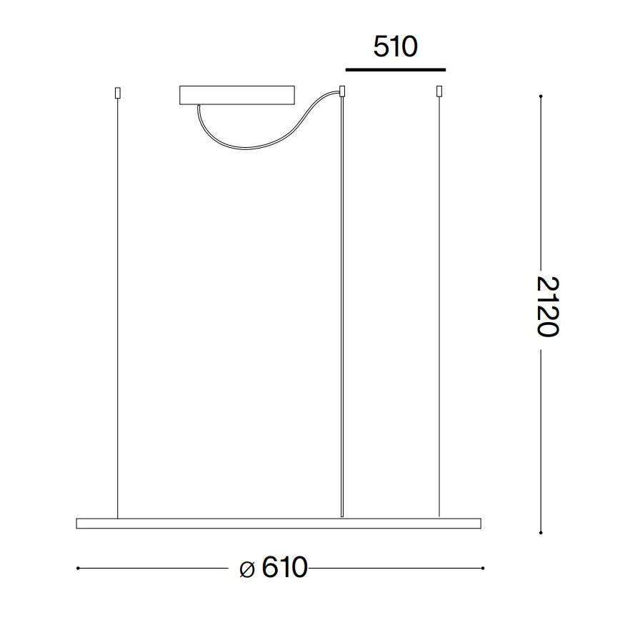 Ideal Lux - Lámpara LED colgante HULAHOOP LED/28W/230V 3000K diá. 61 cm CRI 90 blanco