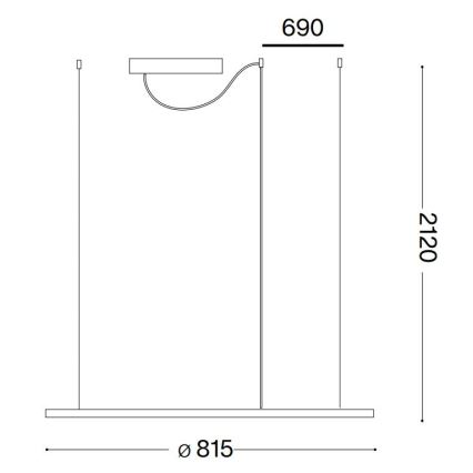 Ideal Lux - Lámpara LED colgante HULAHOOP LED/39W/230V 3000K diá. 81,5 cm CRI 90 blanco