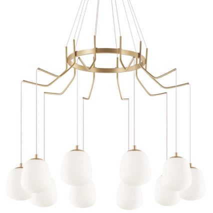 Ideal Lux - Lámpara LED colgante KAROUSEL 10xG9/3W/230V diá. 82,5 cm latón