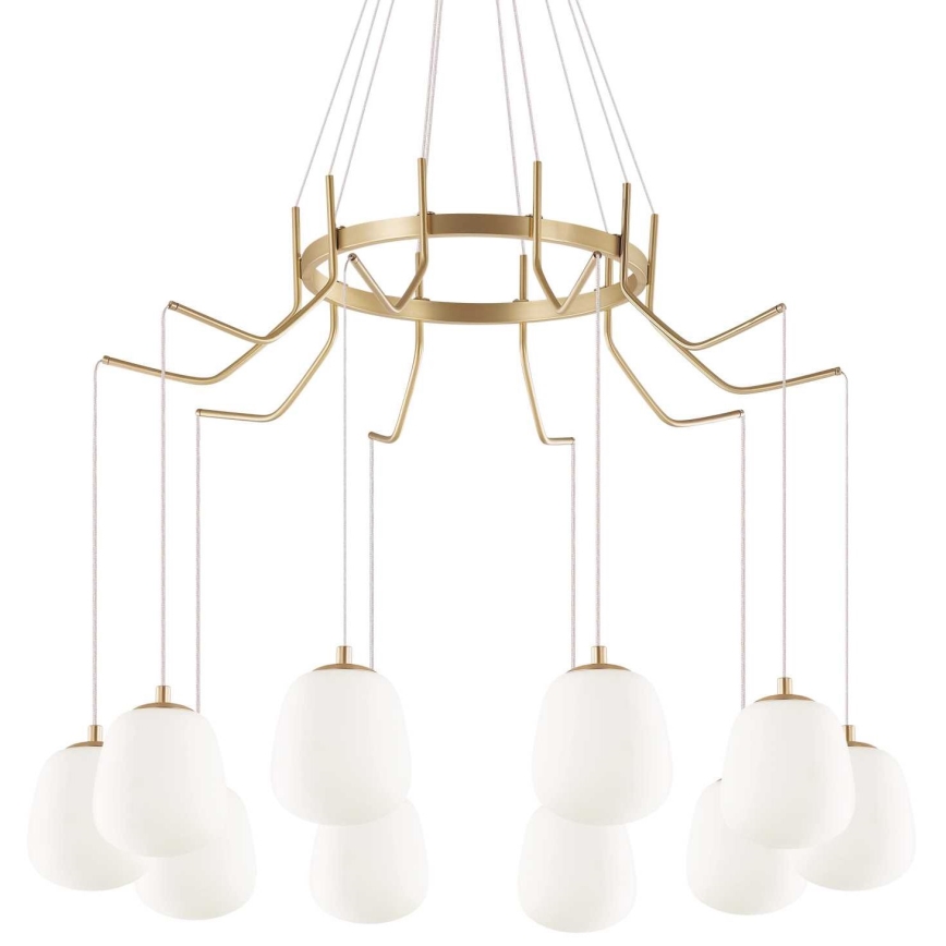Ideal Lux - Lámpara LED colgante KAROUSEL 10xG9/3W/230V diá. 82,5 cm latón
