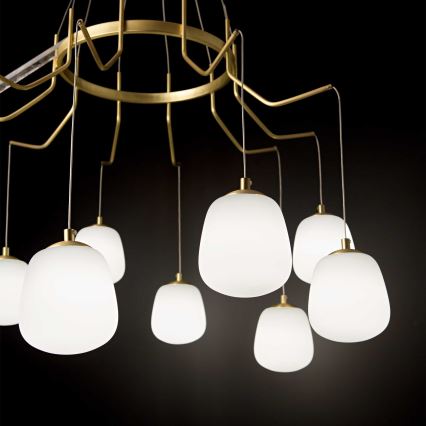 Ideal Lux - Lámpara LED colgante KAROUSEL 10xG9/3W/230V diá. 82,5 cm latón