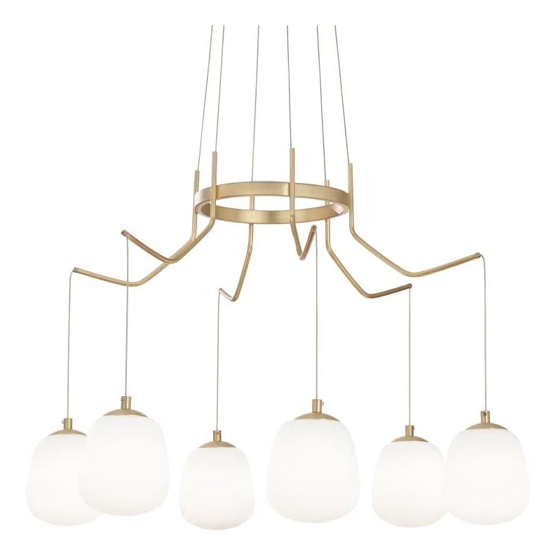 Ideal Lux - Lámpara LED colgante KAROUSEL 6xG9/3W/230V diá. 72 cm latón