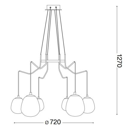 Ideal Lux - Lámpara LED colgante KAROUSEL 6xG9/3W/230V diá. 72 cm latón