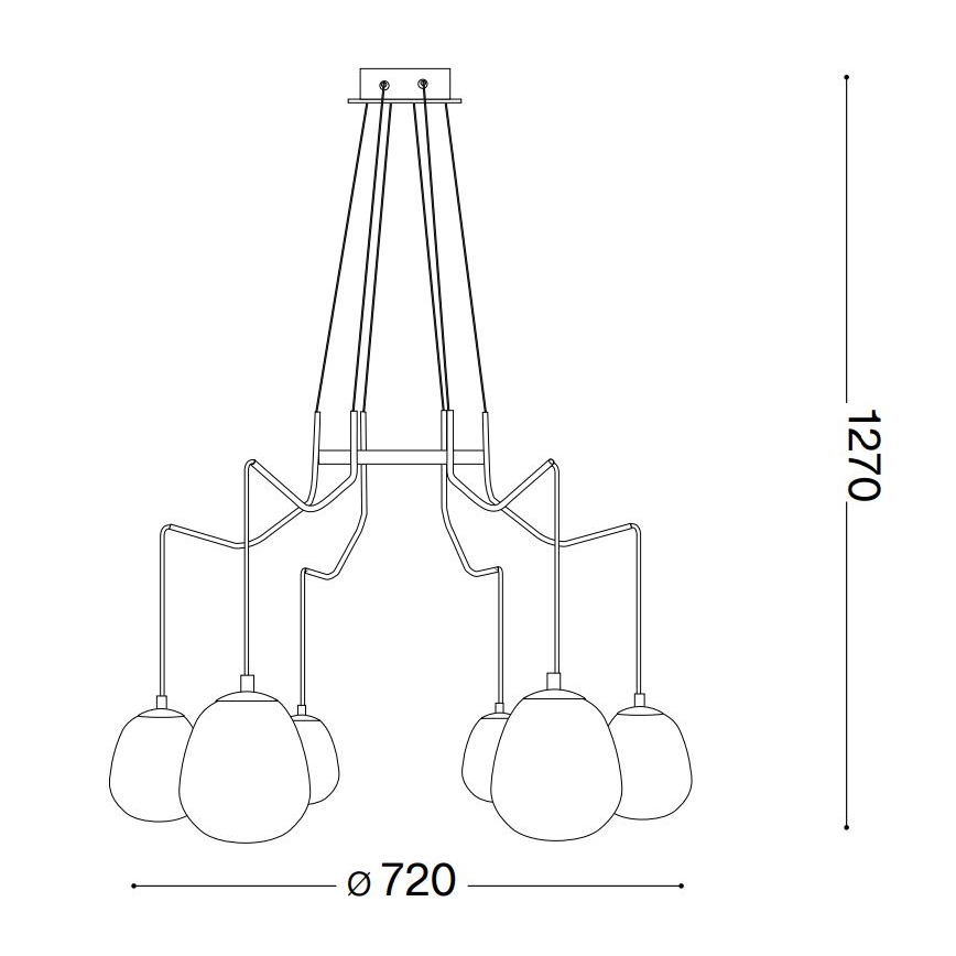 Ideal Lux - Lámpara LED colgante KAROUSEL 6xG9/3W/230V diá. 72 cm latón