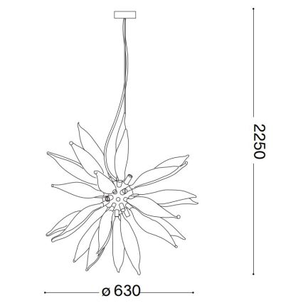 Ideal Lux - Lámpara LED colgante LEAVES 8xG9/3W/230V diá. 63 cm blanco