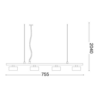 Ideal Lux - Lámpara LED colgante MINOR 4xGX53/9W/230V 75,5 cm negro