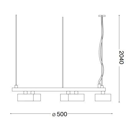 Ideal Lux - Lámpara LED colgante MINOR 5xGX53/9W/230V diá. 50 cm negro