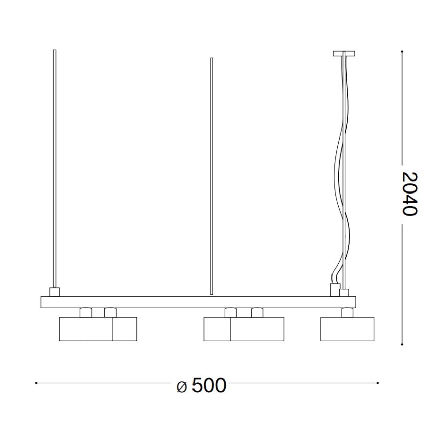 Ideal Lux - Lámpara LED colgante MINOR 5xGX53/9W/230V diá. 50 cm negro
