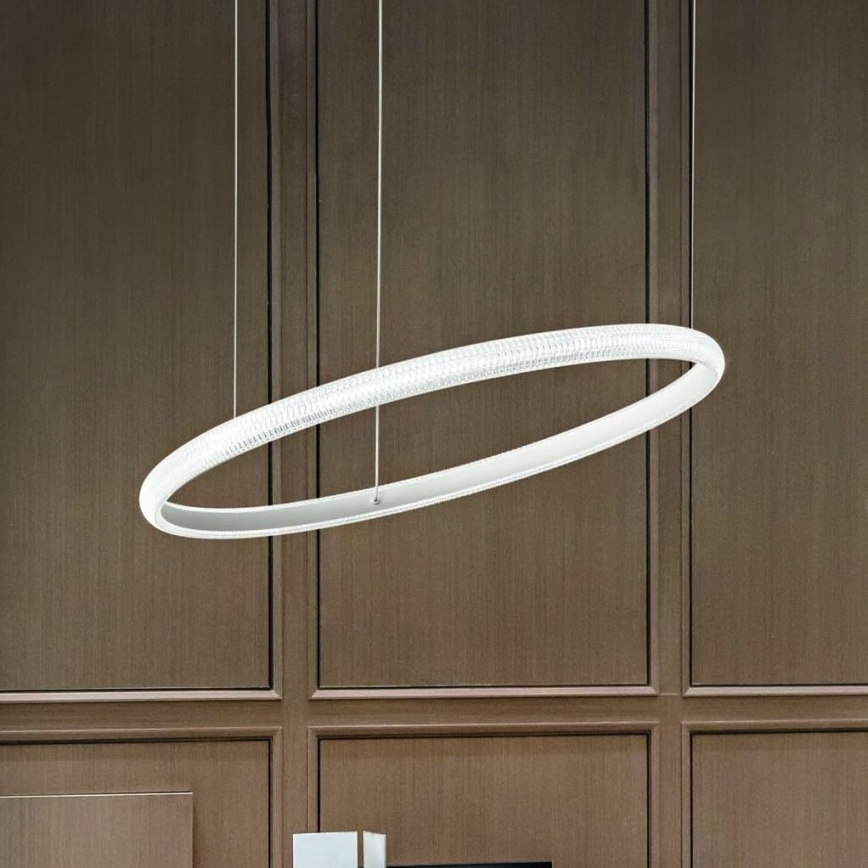 Ideal Lux - Lámpara LED colgante MIRACLE LED/45W/230V diá. 80 cm CRI 90 cromo mate