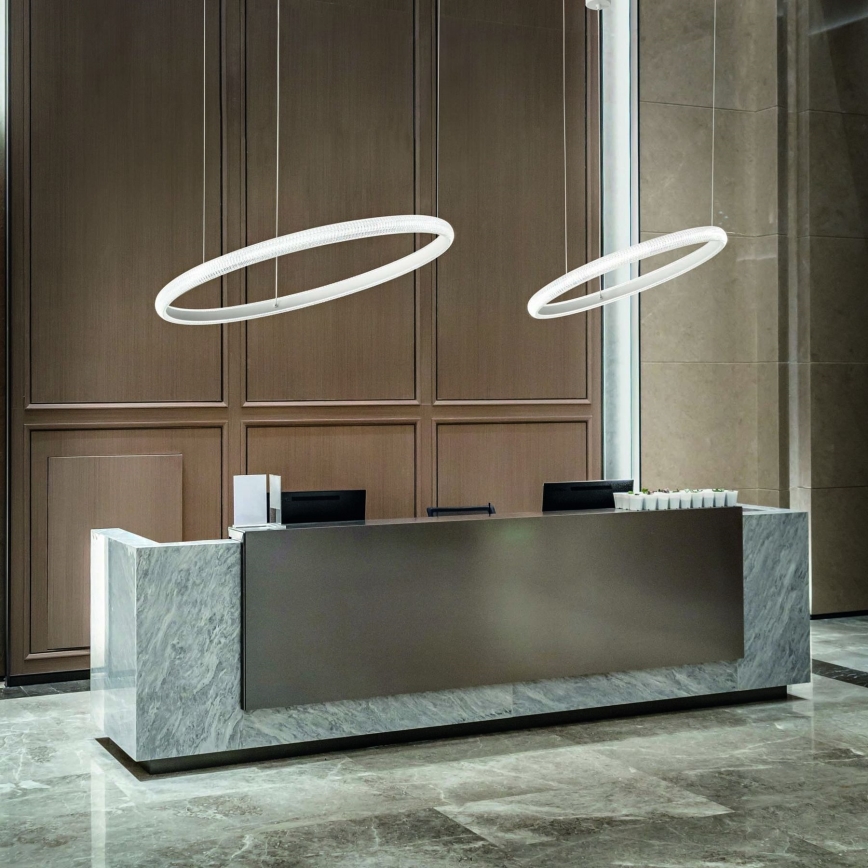 Ideal Lux - Lámpara LED colgante MIRACLE LED/45W/230V diá. 80 cm CRI 90 cromo mate