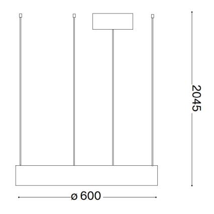 Ideal Lux - Lámpara LED colgante ORACLE LED/33W/230V 3000K diá. 60 cm CRI 90 negro
