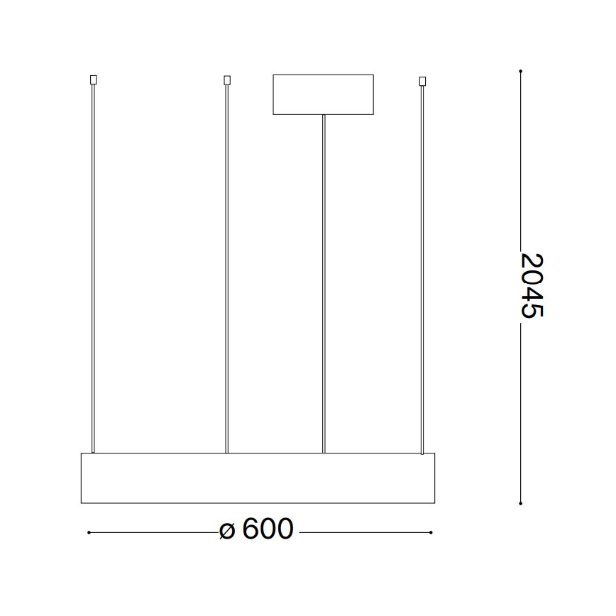 Ideal Lux - Lámpara LED colgante ORACLE LED/33W/230V 3000K diá. 60 cm CRI 90 negro