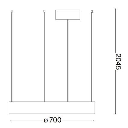 Ideal Lux - Lámpara LED colgante ORACLE LED/35W/230V 3000K diá. 70 cm CRI 90 blanco