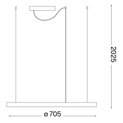 Ideal Lux - Lámpara LED colgante ORACLE SLIM LED/37W/230V 2700K diá. 70,5 cm negro