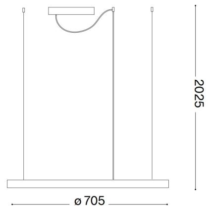 Ideal Lux - Lámpara LED colgante ORACLE SLIM LED/38W/230V 3000K diá. 70 cm negro