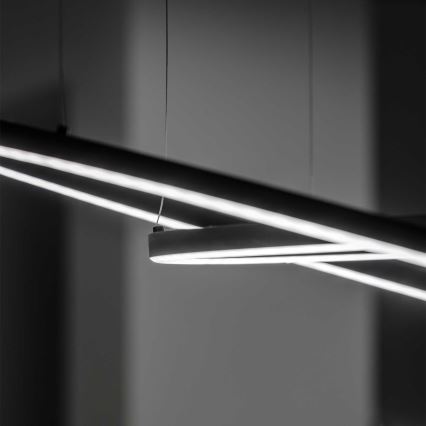 Ideal Lux - Lámpara de araña LED regulable ORACLE SLIM LED/39W/230V 3000K diá. 70 cm negro