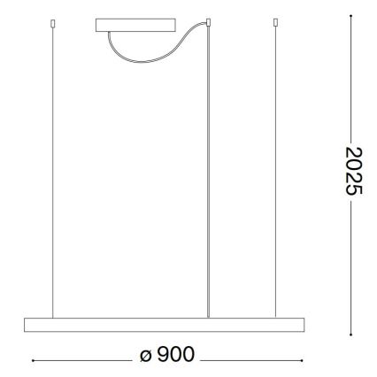 Ideal Lux - Lámpara de araña LED regulable ORACLE SLIM LED/43W/230V 3000K diá. 90 cm blanco
