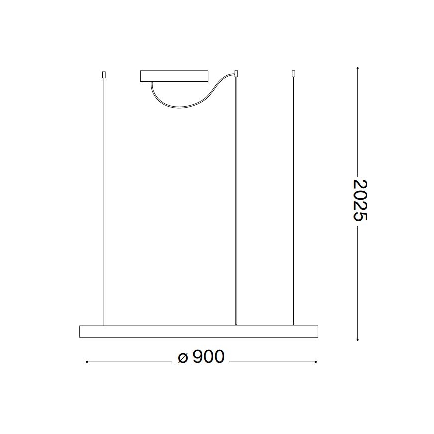 Ideal Lux - Lámpara de araña LED regulable ORACLE SLIM LED/43W/230V 3000K diá. 90 cm negro