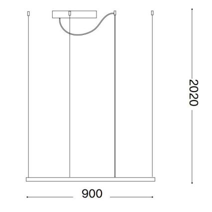 Ideal Lux - Lámpara LED colgante ORACLE SLIM LED/53W/230V 3000K 90x90 cm negro