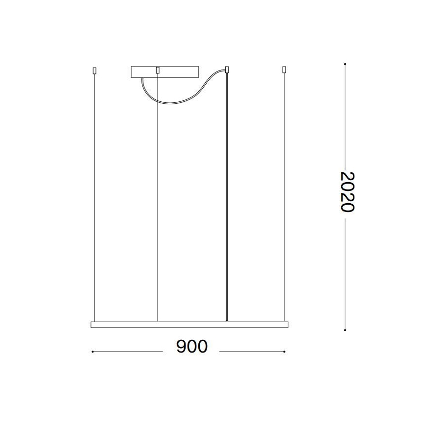 Ideal Lux - Lámpara LED colgante ORACLE SLIM LED/53W/230V 3000K 90x90 cm negro