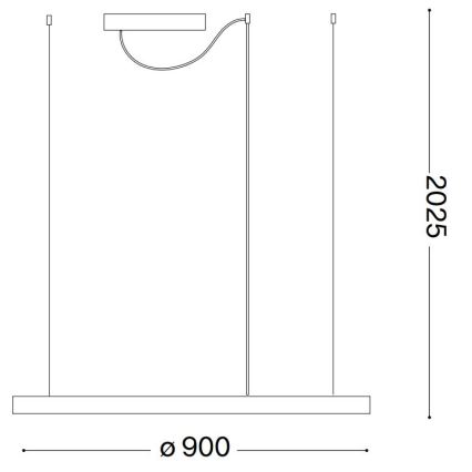 Ideal Lux - Lámpara LED colgante ORACLE SLIM LED/55W/230V 4000K diá. 90 cm blanco