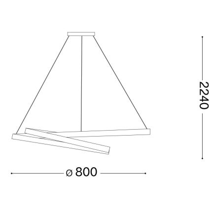 Ideal Lux - Lámpara LED colgante OZ LED/52W/230V diá. 80 cm CRI 90 dorado