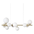 Ideal Lux - Lámpara LED colgante PERLAGE 10xG9/3W/230V 81 cm dorado/blanco
