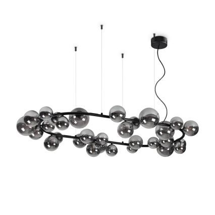 Ideal Lux - Lámpara LED colgante PERLAGE 30xG9/3W/230V 143 cm negro/ahumado
