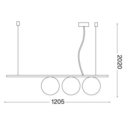 Ideal Lux - Lámpara LED colgante PERLINE 3xG9/3W/230V dorado