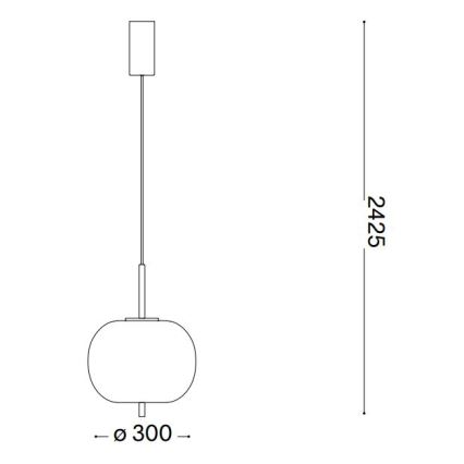 Ideal Lux - Lámpara LED colgante UMILE LED/20W/230V diá. 30 cm CRI 90 latón/blanco