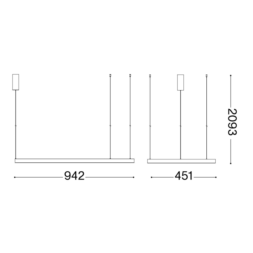 Ideal Lux - Lámpara LED colgante WAVES LED/37W/230V CRI 90 blanco