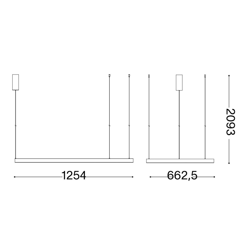 Ideal Lux - Lámpara LED colgante WAVES LED/45W/230V CRI 90 negro