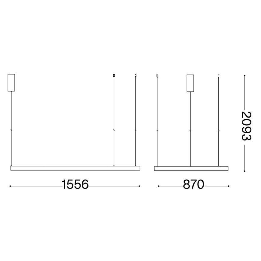 Ideal Lux - Lámpara LED colgante WAVES LED/54W/230V CRI 90 blanco